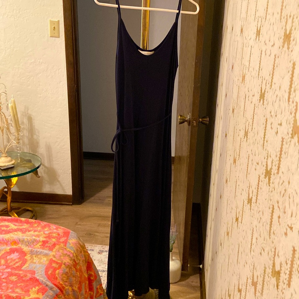 Navy long knit dress